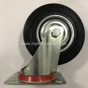 5 Inch Plate swivel Rubber Industrial Caster Wheel